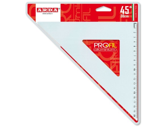 Squadra 45° 30 cm alluminio Arda