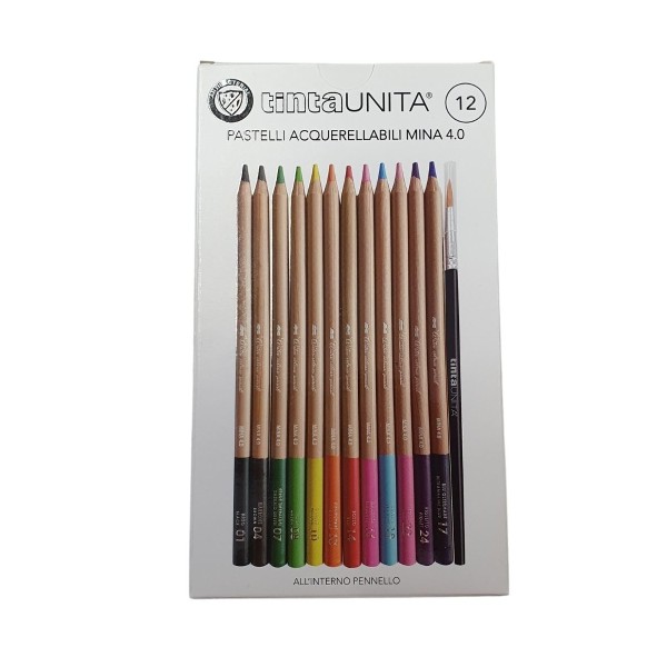 PASTELLI ACQUERELLABILI MINA 4,0 12 COLOR TINTA...