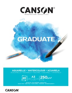 BLOCCO SCHIZZI CANSON GRADUATE A3 ACQUARELLI 250G/MQ 20FF