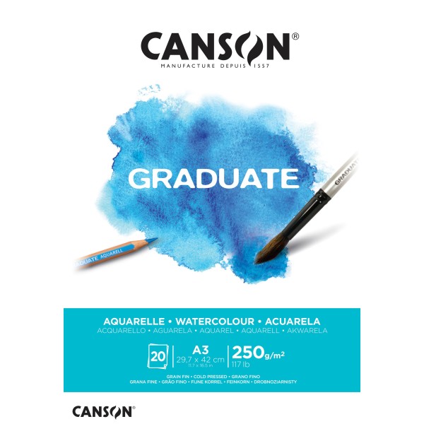 BLOCCO SCHIZZI CANSON GRADUATE A3 ACQUARELLI...