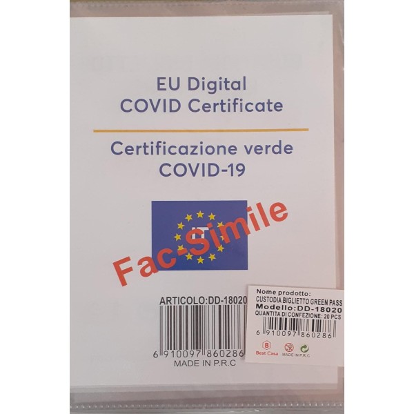 Porta custodia biglietto green pass