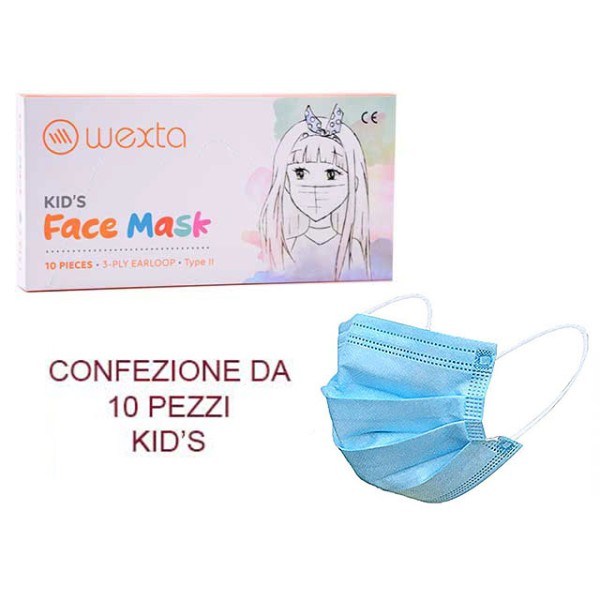 Mascherine chirurgiche bimbo bambino bianco o...