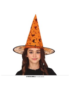 CAPPELLO STREGA bambina ARANCIONE HALLOWEEN 13227