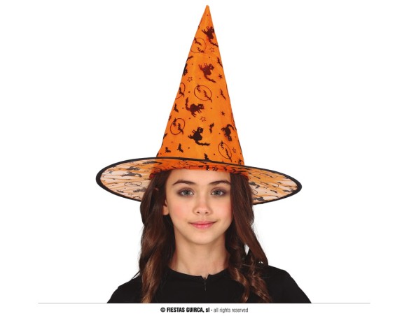 CAPPELLO STREGA bambina ARANCIONE HALLOWEEN 13227