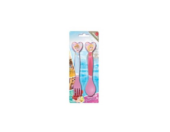 SET DUE POSATE PRINCESS PRINCIPESSE IN PLASTICA RIGIDA