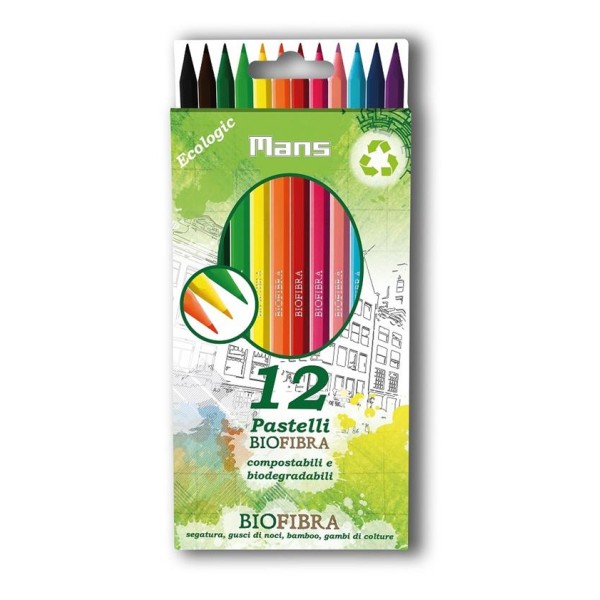 Set da 12 Eco - Pastelli BIOFIBRA