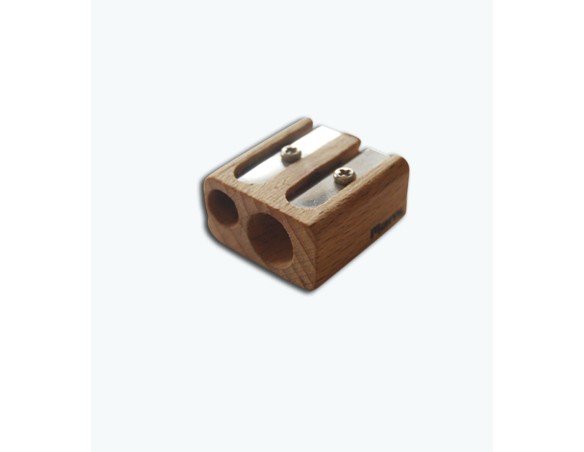 Temperino a 2 posti fori in bamboo grezzo mod. T2PLG