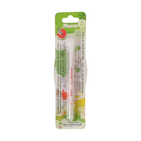 Penna punta eco 0,7 mm a gel inchiostro rosso flex
