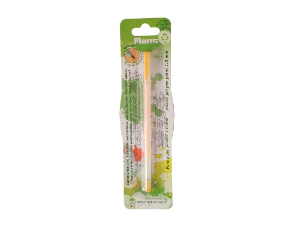 Penna punta eco 1 mm a gel inchiostro arancione arancio pastel pastello