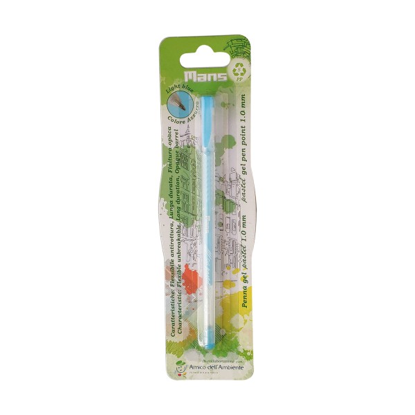 Penna punta eco 1 mm a gel inchiostro azzurro...