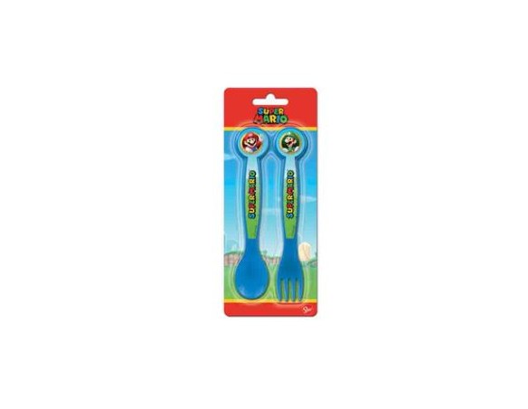 SET DUE POSATE SUPER MARIO SUPERMARIO IN PLASTICA RIGIDA