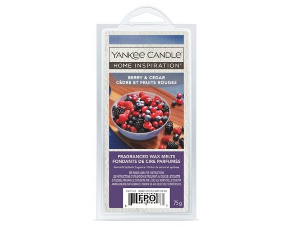 Yankee Candle BERRY & CEDAR MEDIUM - frutti di bosco  BACCHE E CEDRO - Candela giara piccola 104g