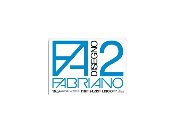 ALBUM DISEGNO F2 24x33 rig 5 mm 10 fogli QUADRETTATO fabriano