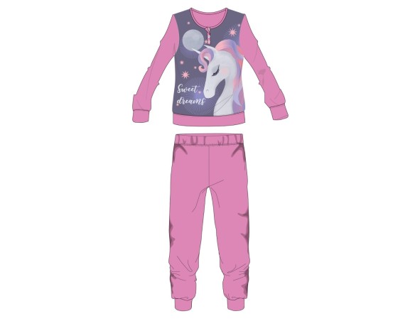 Pigiama In Pile unicorno bambina invernale 0063