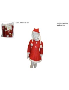 COSTUME VESTITO BABBO NATALE BIMBA BIMBA 9-11 ANNI