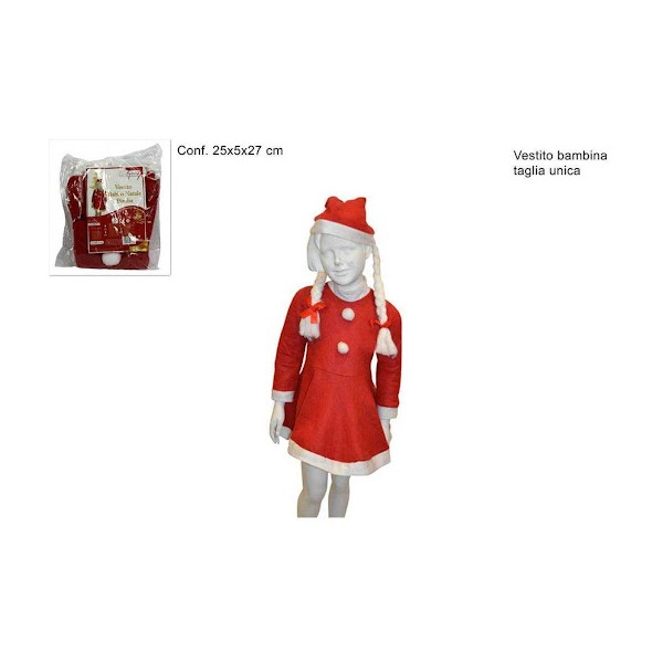 COSTUME VESTITO BABBO NATALE BIMBA BIMBA 9-11 ANNI