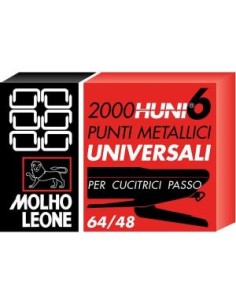 PUNTI METALLICI UNIVERSALI 6 64/48 scatola 2000 PUNTI