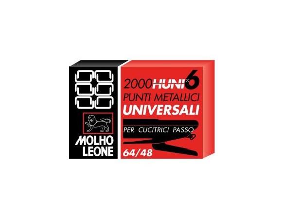 PUNTI METALLICI UNIVERSALI 6 64/48 scatola 2000 PUNTI