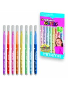 PENNARELLI Mitama Glitter TRIANGOLARI, Punta FINE, 8...