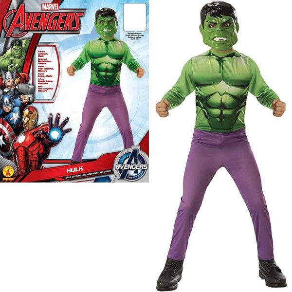 COSTUME VESTITO FORZUTO VERDE HULK con maschera...