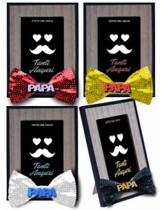 Portafoto con papillon strass papa' ( ideale per la festa...