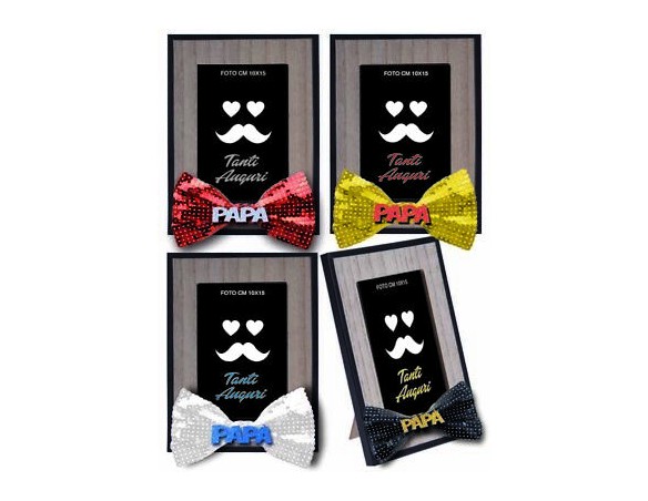 Portafoto con papillon strass papa' ( ideale per la festa del papà )