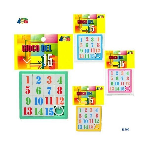 GIOCO DEL 15 C/NUMERI COL.ASS.