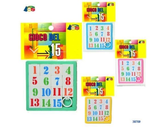 GIOCO DEL 15 C/NUMERI COL.ASS.