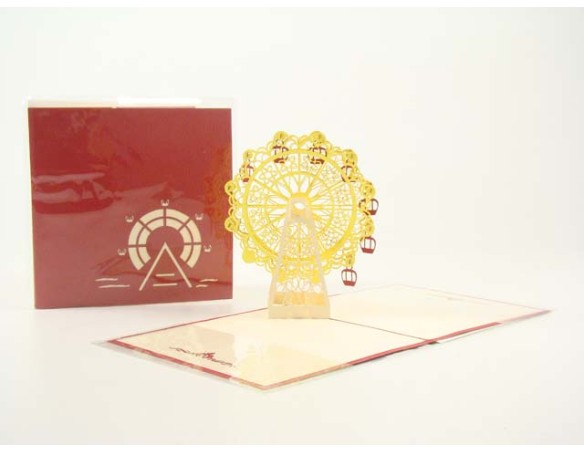 Biglietto auguri origami ruota panaromica