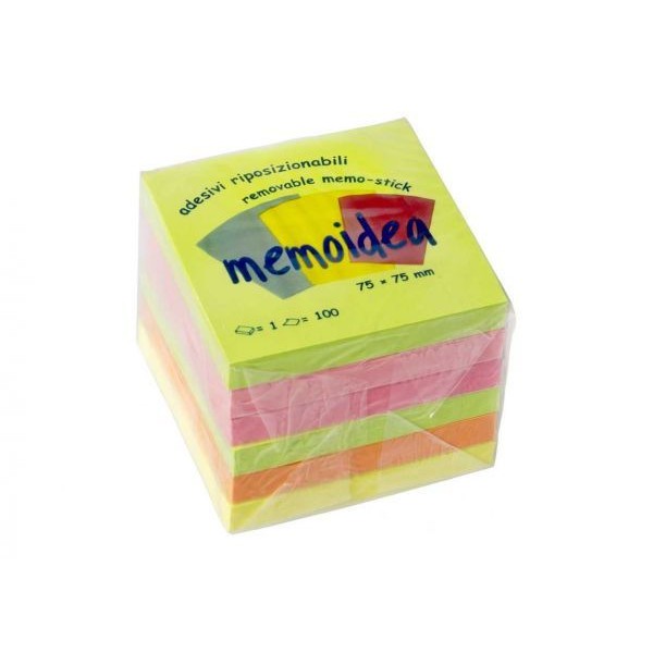 blocco memo POST IT COLORATI 75X75 NEON 6PZ