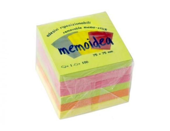 blocco memo POST IT COLORATI 75X75 NEON 6PZ