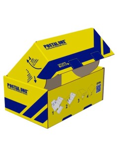 SCATOLA SPEDIZIONI POSTAL BOX PICCOLO SMALL , GIALLO/BLU,...