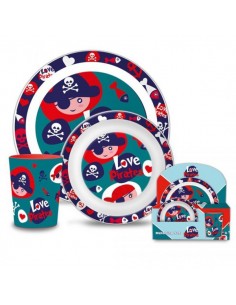 Set pappa tre pezzi pirata - piatto piano + piatto fondo...