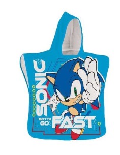 Sonic | Poncho mare in spugna Sonic accappatoio blu...