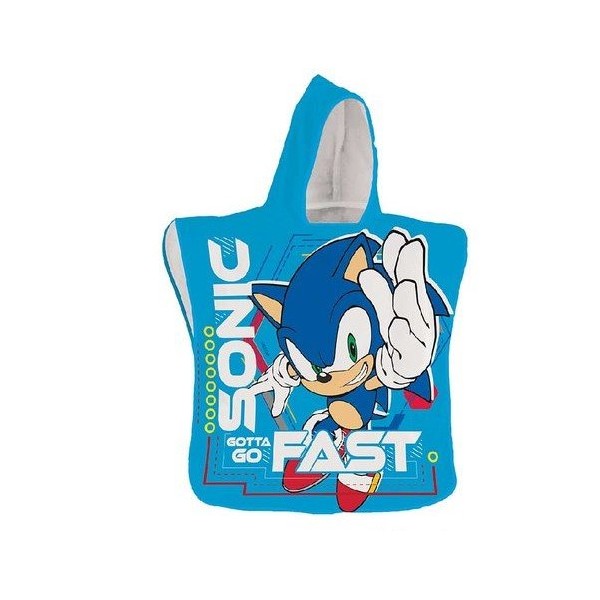 Sonic | Poncho mare in spugna Sonic accappatoio...