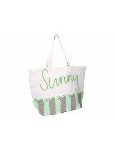BORSA MARE TESSUTO CON RICAMO VERDE 1013090000