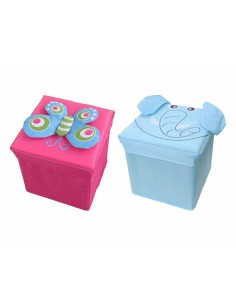 PORTA GIOCATTOLI PORTA TUTTO POUF CONTENITORE ROSA 2616