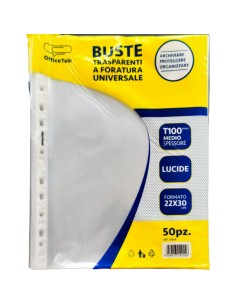 Buste Plastica Foro Universale 22x30 Top Quality medio...