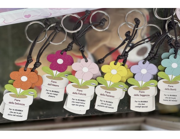 Portachiavi fiore mamma 10 cm ( ideale per festa della mamma )