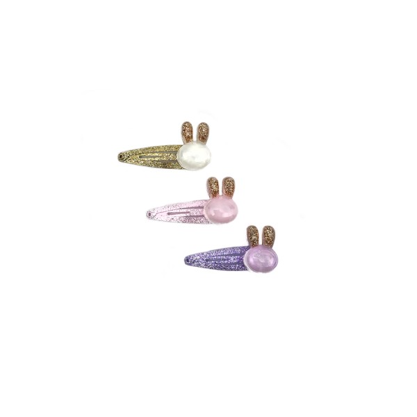 fermaglio clic clac coniglietto glitter C.U....