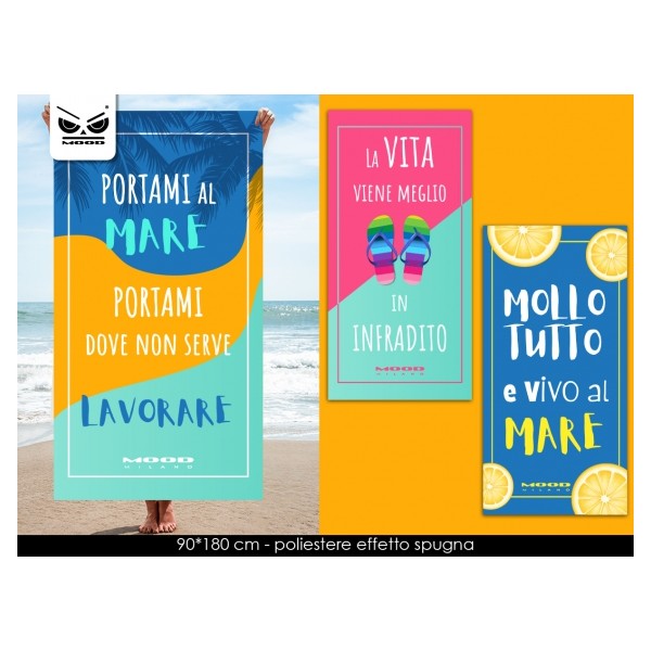 TELO MARE ADULTO CON FRASI COD. SM461