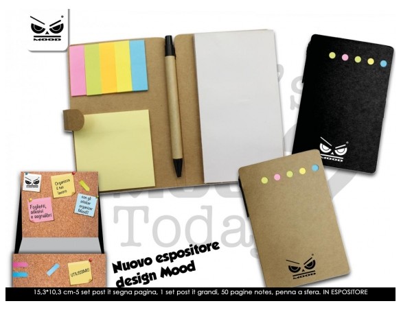 AGENDA SET NOTES ADESIVI CON PENNA MIS. L