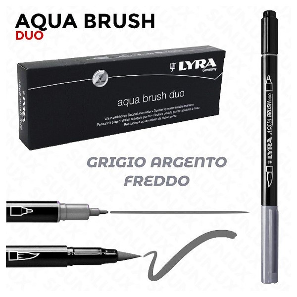 LYRA PENNARELLO AQUA BRUSH DUO GRIGIO ARGENTO...