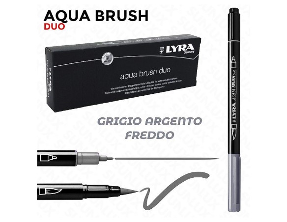 LYRA PENNARELLO AQUA BRUSH DUO GRIGIO ARGENTO FREDDO ( 96 )