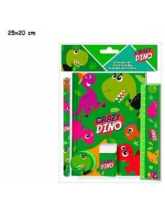 SET CANCELLERIA CRAZY DINO DINOSAURI