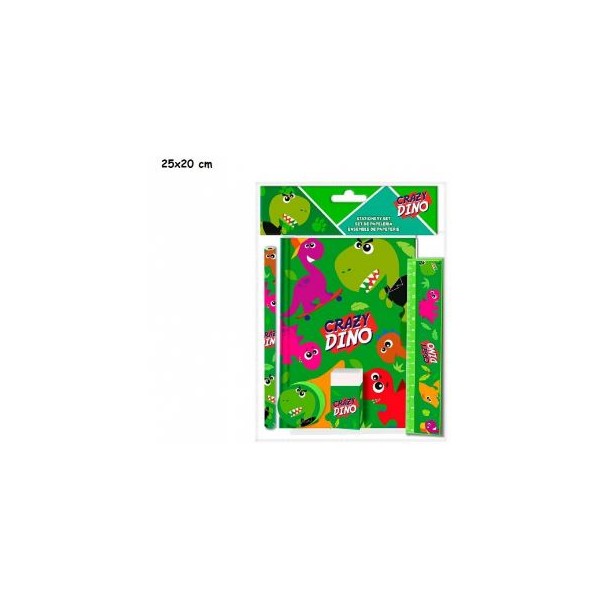 SET CANCELLERIA CRAZY DINO DINOSAURI