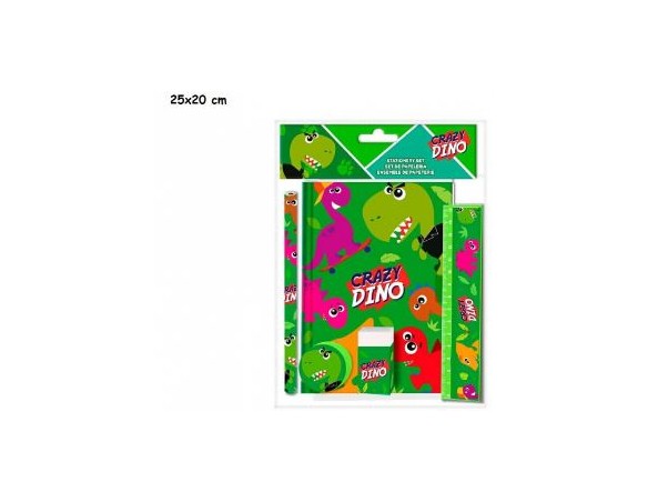 SET CANCELLERIA CRAZY DINO DINOSAURI