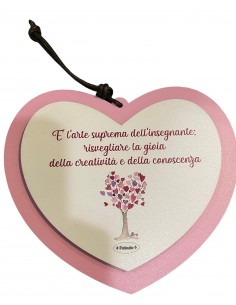 Targa cuore in legno 15x13 maestra maestro maestri In...