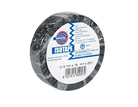 NASTRO ADESIVO ISOLANTE NERO mm.15x10 mt. ISOTAPE EUROCEL