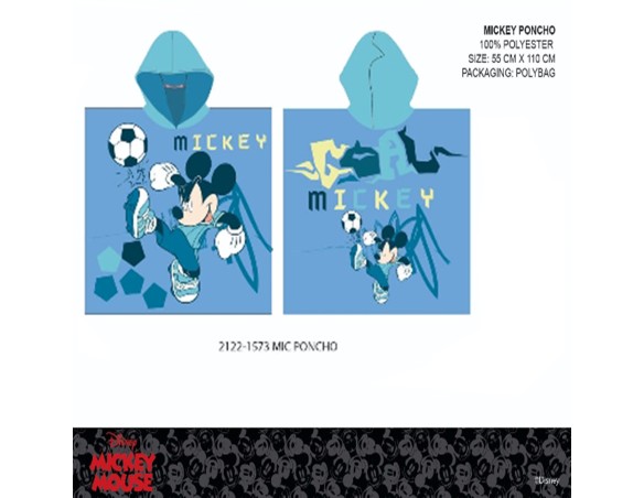 Poncho Da Bagno Mare Con Cappuccio Topolino Mickey Disney